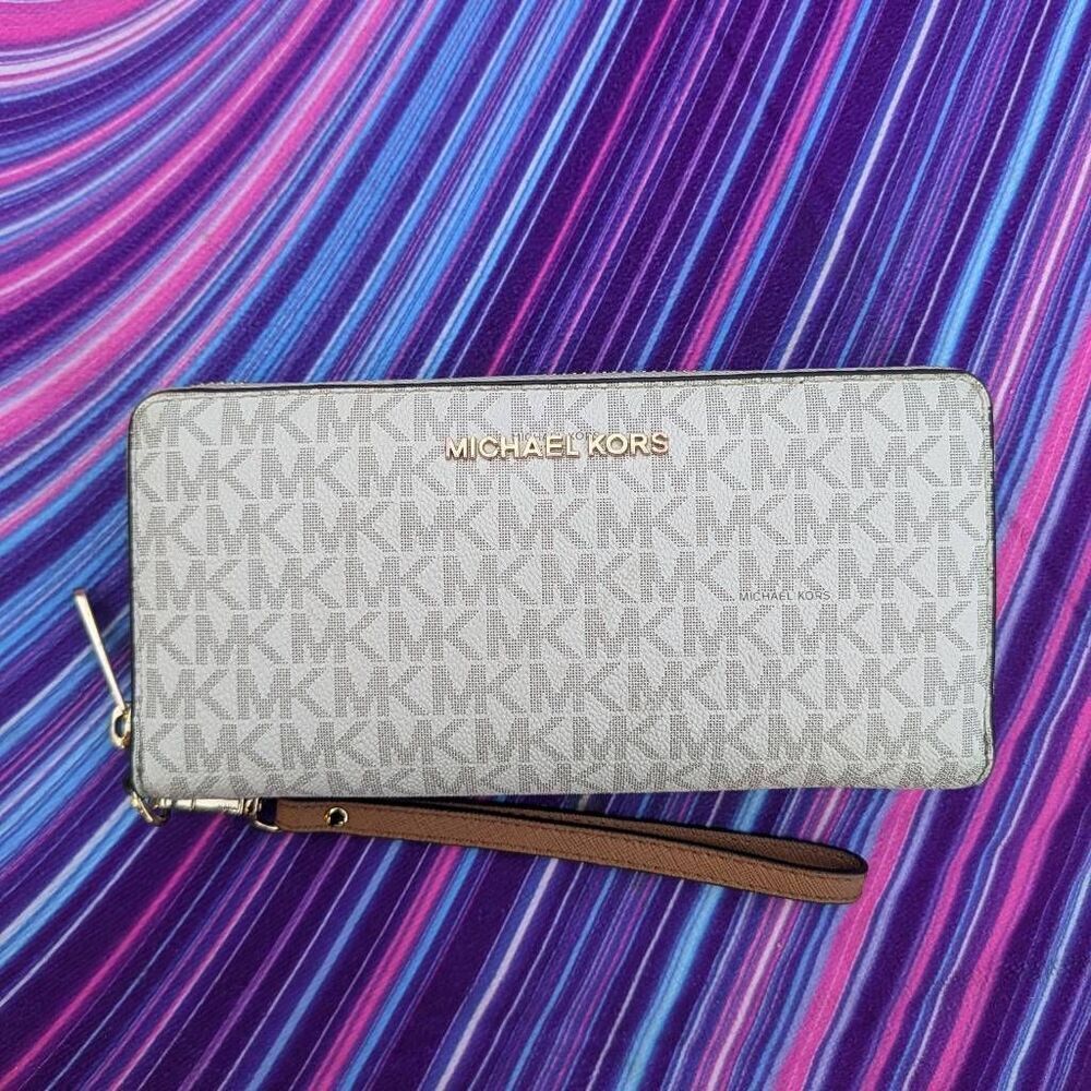 Michael Kors Signature Large Logo Continental Zip Wallet